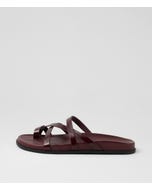 Haana Burgundy Shine Leather Slides