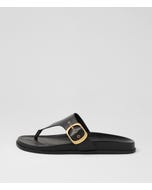 Hectore Black Leather Thongs