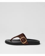 Hectore Choc Black Suede Thongs