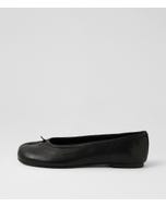 Tivelle Black Leather Flat Shoes