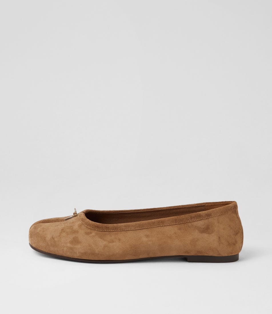 Tivelle Light Choc Suede Ballet Flats