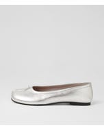 Tivelle Silver Leather Ballet Flats