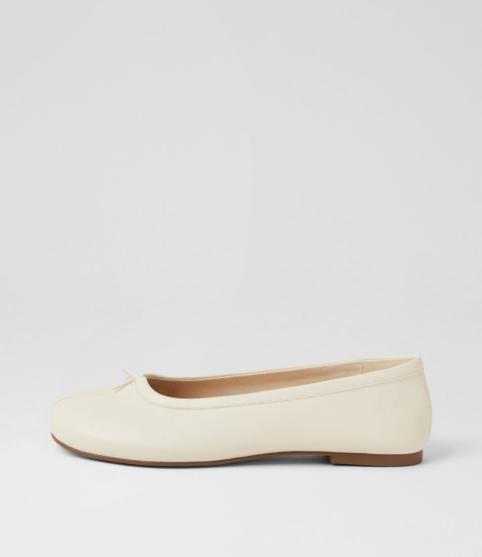 Tivelle Cream Leather Ballet Flats