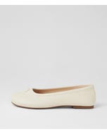 Tivelle Cream Leather Ballet Flats