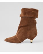 Ines Coffee Suede Calf Boots