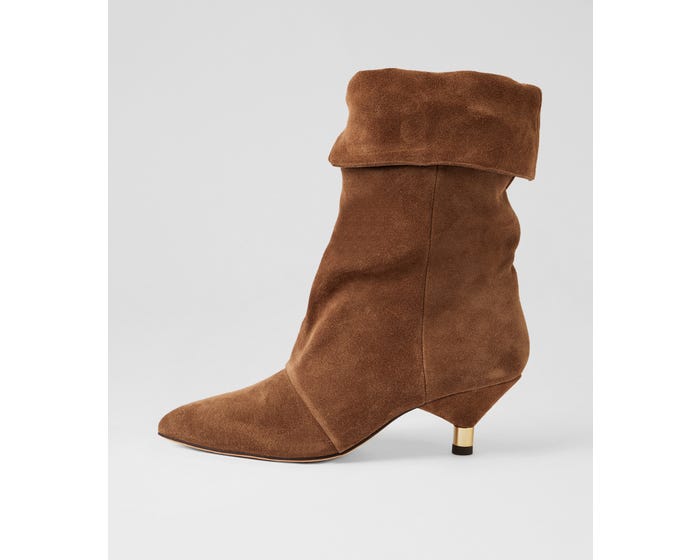 Wishbone Ines Boot Ines Coffee Suede Calf Boots by Mollini