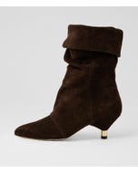 Ines Choc Suede Calf Boots
