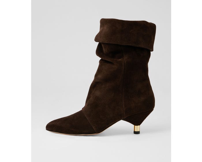 Wishbone Ines Boot Ines Choc Suede Calf Boots by Mollini