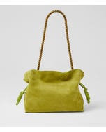 Della Matcha Suede Handbag