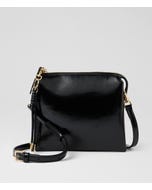 Pauloa Black Leather Cross Body Bag