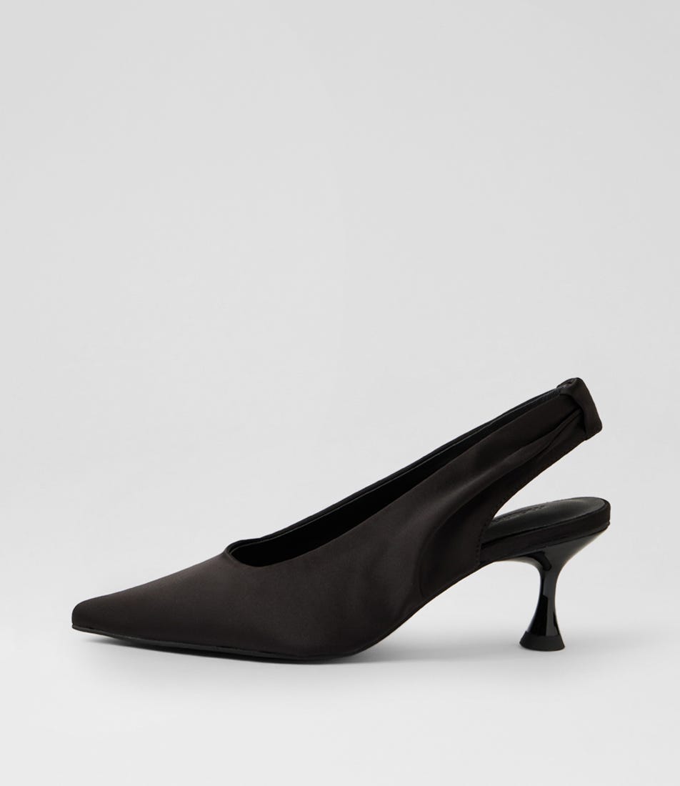 Foreva Black Satin Heels