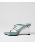 Saltee Steel Blue Patent Leather Sandals