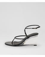 Soule Black Patent Leather Heeled Sandals