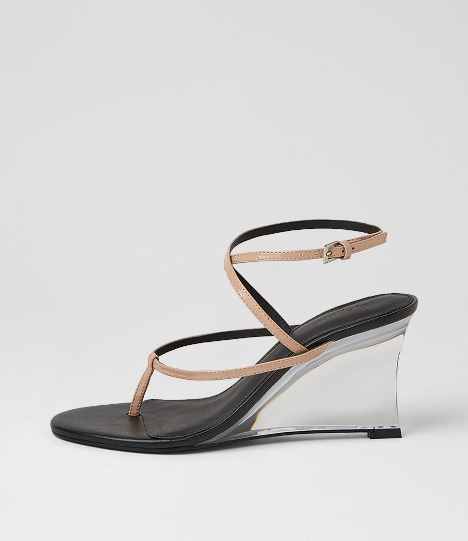 Soule Dark Nude Patent Leather Sandals
