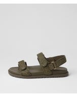Brimer Khaki Woven Leather Sandals