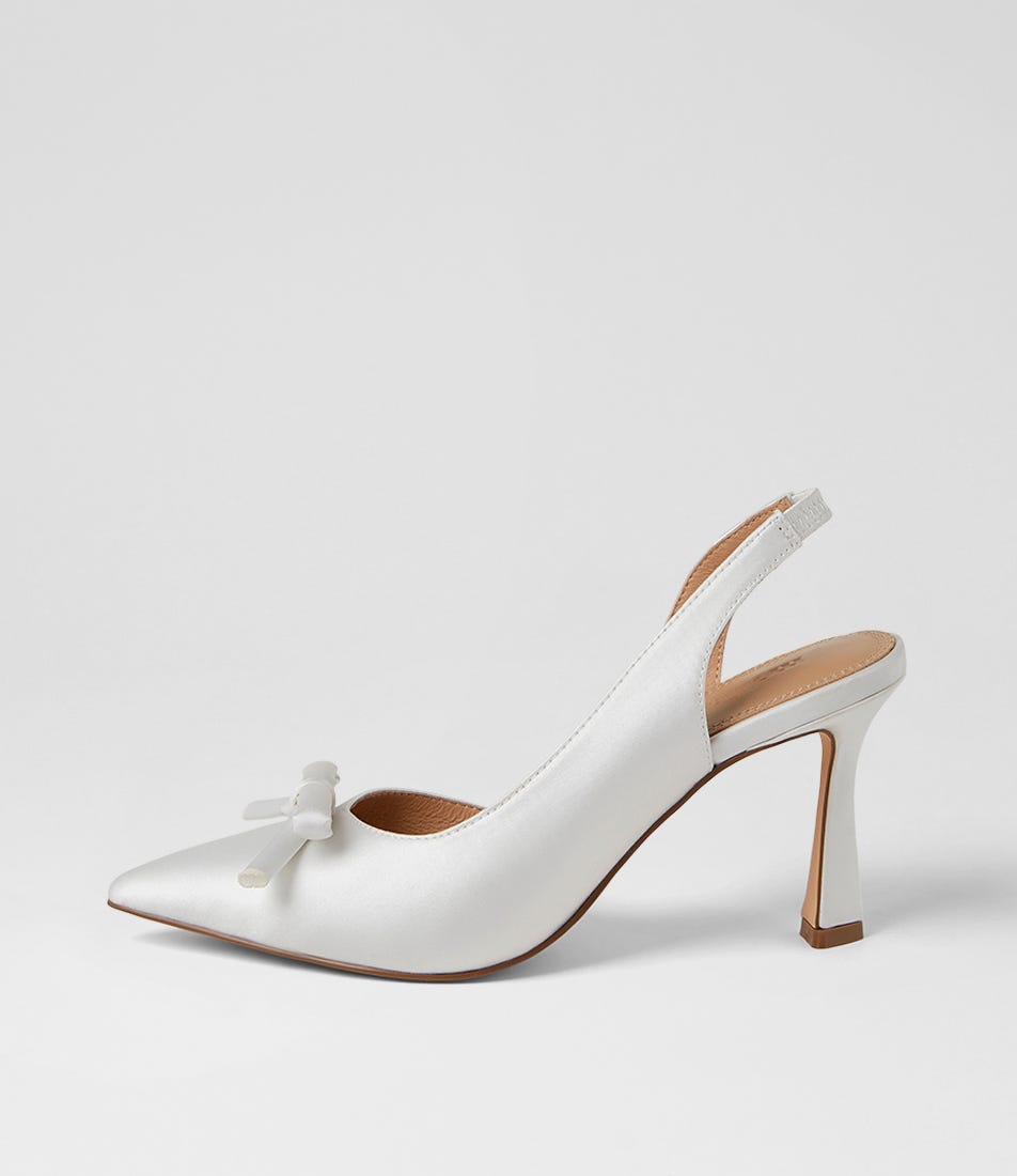 Tiaro White Satin Heels