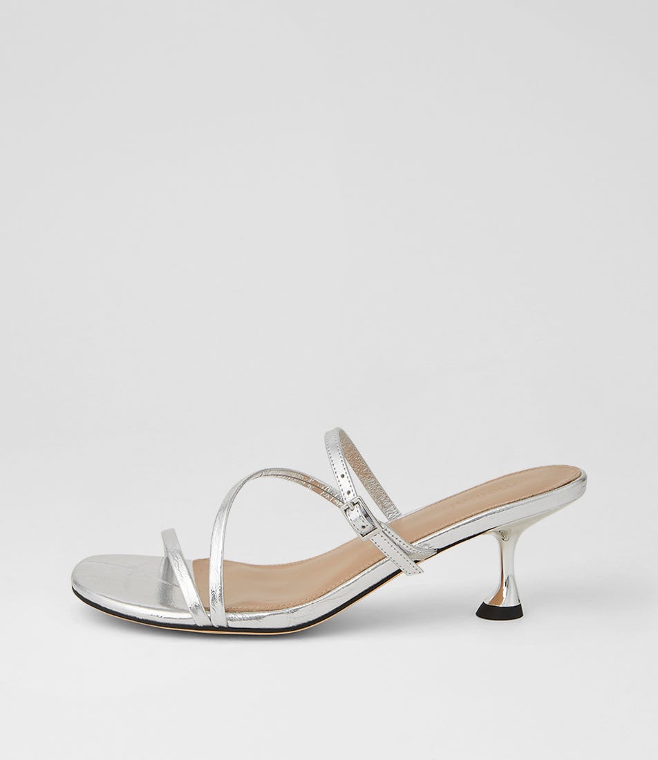 Arltone Silver Crinkle Leather Sandals
