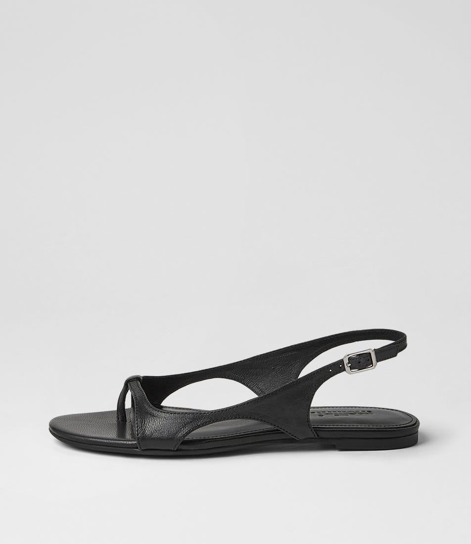 Doew Black Luxe Leather Sandals