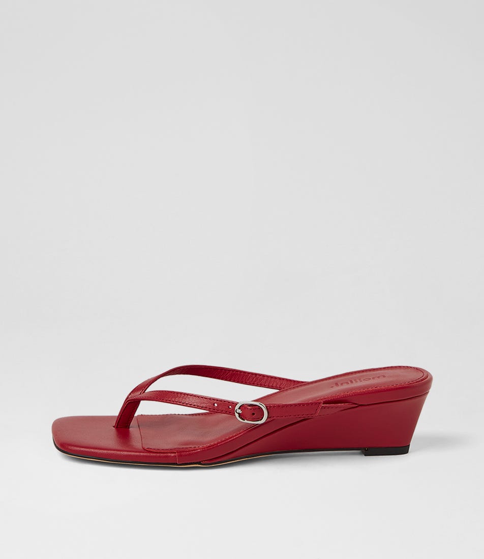 Phantome Red Leather Sandals