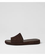 Relle Dark Choc Suede Slides