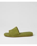 Relle Chartreuse Suede Slides