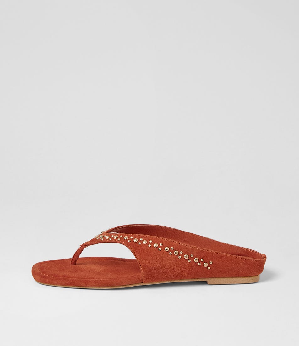 Rowser Coral Suede Thongs