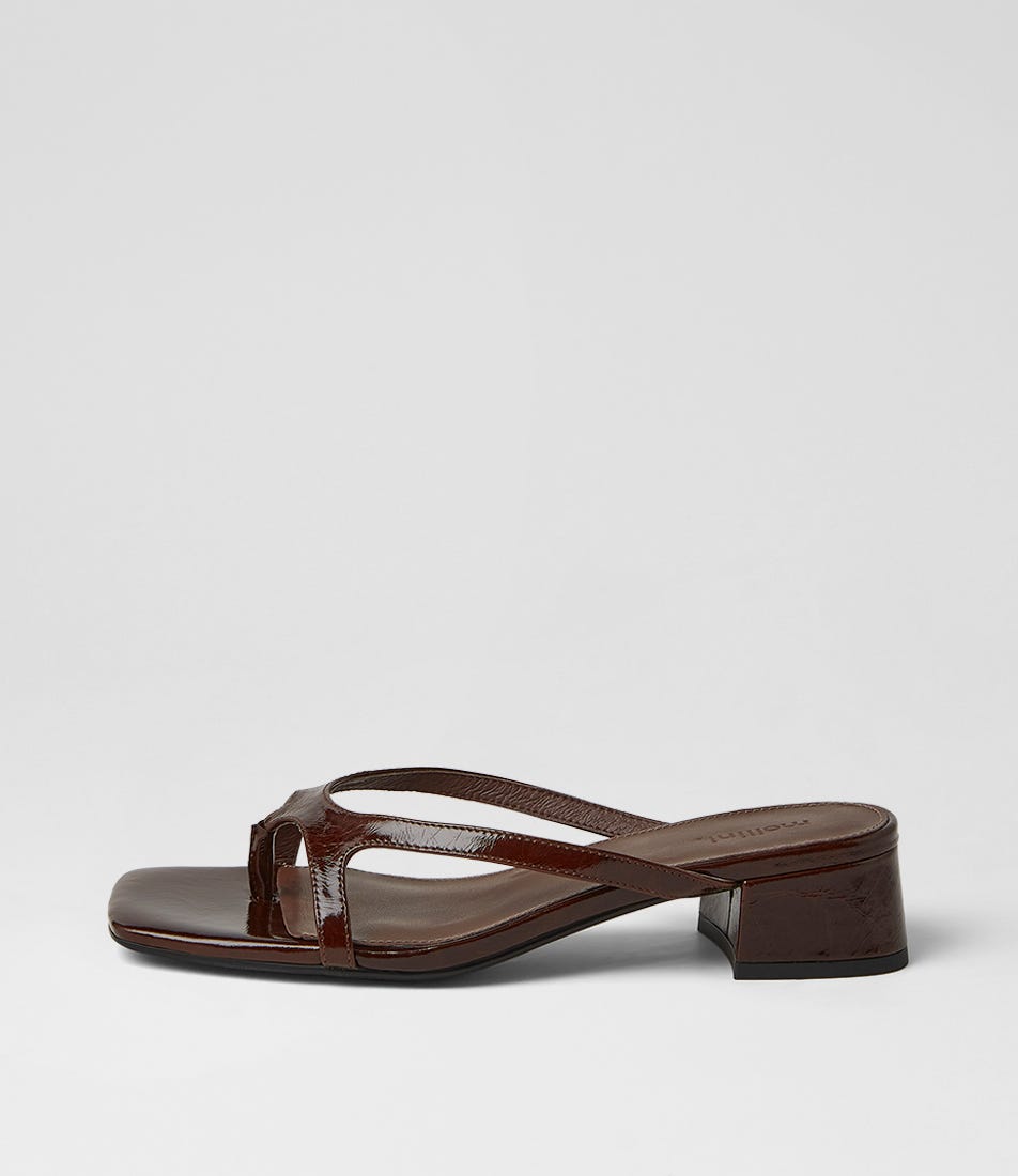 Sieka Choc Crinkle Leather Sandals